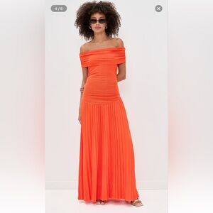Lioness Orange Off-Shoulder Maxi Dress